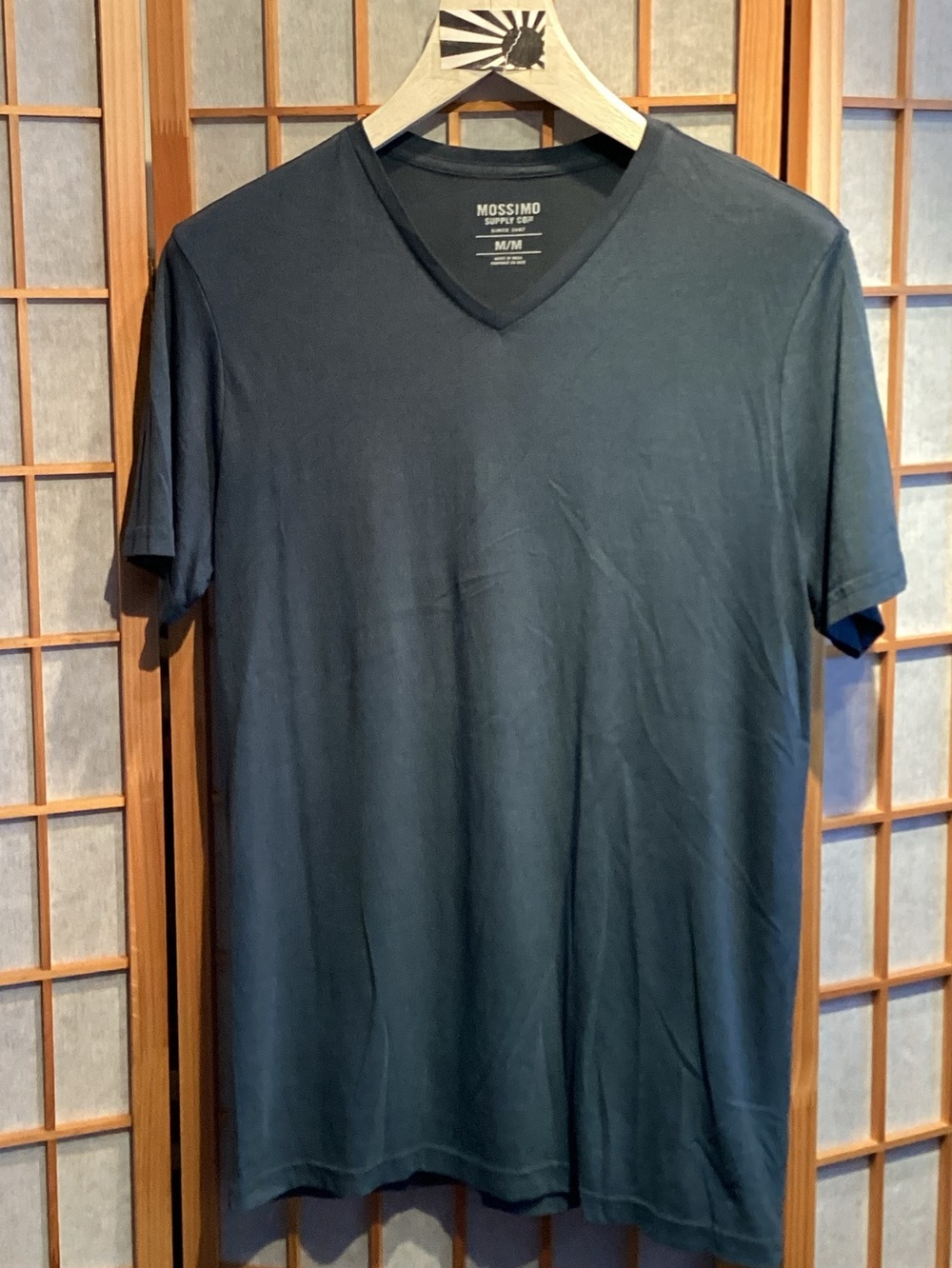 Mossimo Supply Co. Blue Short Sleeve V-Neck Tee Medium